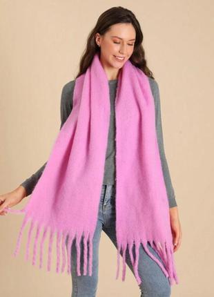 Крутой розовый шарф, теплый женский шарф2 фото