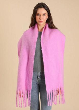 Крутой розовый шарф, теплый женский шарф3 фото