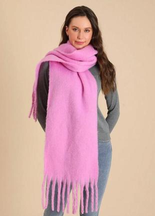 Крутой розовый шарф, теплый женский шарф4 фото