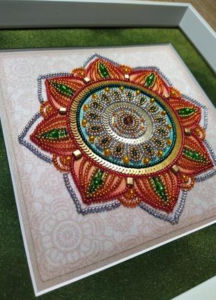 Женская мандала вышивка картина 26 х 26