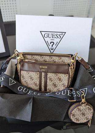 Женская сумка guess 1981 люкс качество 3в1