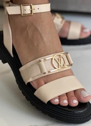 Жіночі сандалі lv louis vuitton beige black