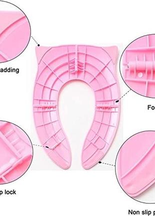 Детская дорожная складная накладка на унитаз,  детская накладка на унитаз, сиденья для унитаза детское.4 фото