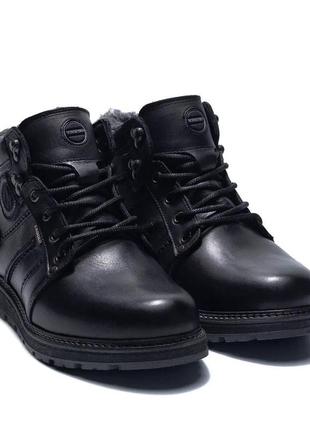 Мужские кожаные зимние ботинки kristan city traffic black, мужские кожаные кроссовки черные. мужская обувь2 фото