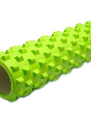 Масажний ролик шипований для спини та тіла мфр rollerua 45 см зелений