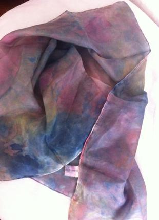 Шейный шелковый платочек цветной
