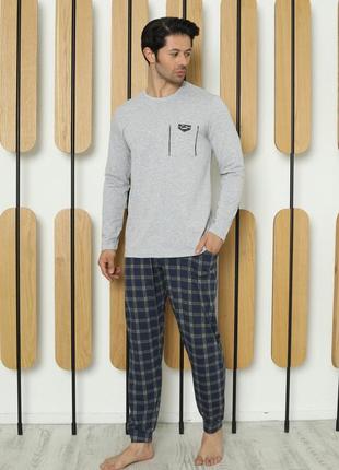 Піжама чоловіча трикотажна зі штанями батал розмір 2xl, 3xl, 4xl, 5xl