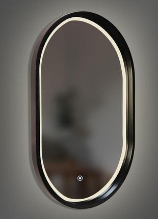 Дзеркало капсула з led-підсвіткою та сенсором luxury wood freedom 45х75 см ясен чорний5 фото