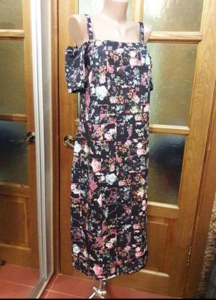 Платье сарафан с рукавчиками и открытыми плечами8 фото