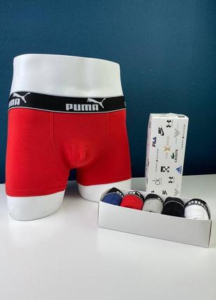 Подарочный набор боксеров трусы-шорты из 4 шт puma с3143 хлопок в коробке5 фото