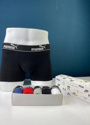 Подарочный набор боксеров трусы-шорты из 4 шт puma с3143 хлопок в коробке7 фото
