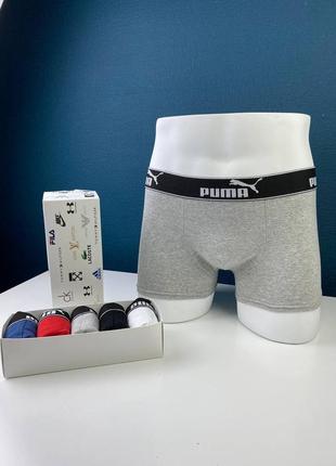 Подарочный набор боксеров трусы-шорты из 4 шт puma с3143 хлопок в коробке9 фото