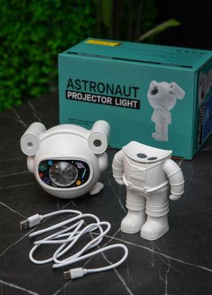 Нічник led проектор зоряного неба білий сидячий астронавт з пультом подарок для дітей на новий рік різдво.2 фото