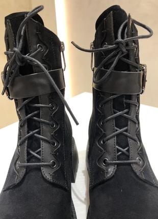 Черевики жіночі зимові замшеві чорні на шнурівці  y423865334-76em polann 31218 фото