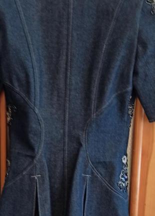 Джинсовый пиджак, ручная работа2 фото