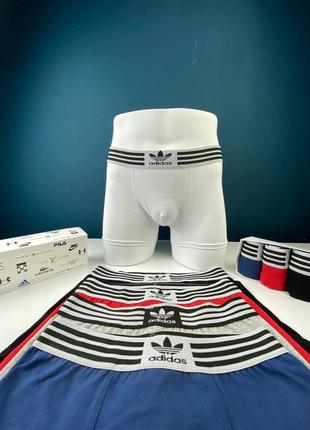 Подарочный набор боксеров трусы-шорты из 5 шт. adidas reluxe с3146 хлопок в коробке3 фото