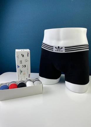 Подарочный набор боксеров трусы-шорты из 5 шт. adidas reluxe с3146 хлопок в коробке4 фото