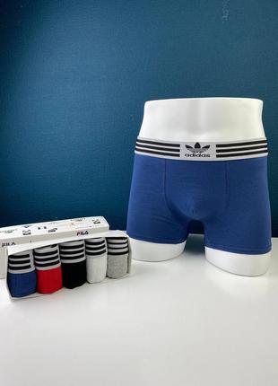 Подарочный набор боксеров трусы-шорты из 5 шт. adidas reluxe с3146 хлопок в коробке7 фото