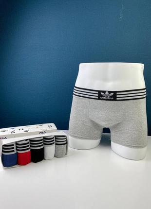 Подарочный набор боксеров трусы-шорты из 5 шт. adidas reluxe с3146 хлопок в коробке2 фото