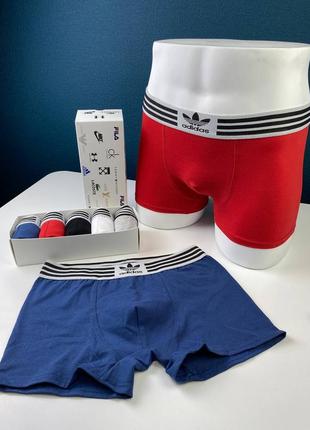 Подарочный набор боксеров трусы-шорты из 5 шт. adidas reluxe с3146 хлопок в коробке6 фото