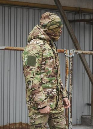Військова зимова парка з капюшоном куртка зсу -20 військова тепла камуфляжна куртка мультикам3 фото