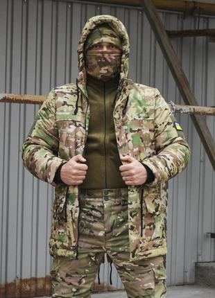 Военная зимняя парка с капюшоном, куртка зсу -20, военная теплая камуфляжная куртка мультикам4 фото