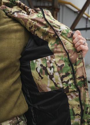 Військова зимова парка з капюшоном куртка зсу -20 військова тепла камуфляжна куртка мультикам6 фото