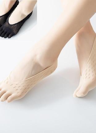 Нейлоновые кружевные носки невидимки с пятью пальцами1 фото