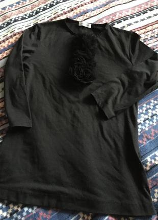 Черная футболка рукав 3/4 roberto cavalli1 фото