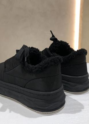 Кеды женские зимние текстильные черные ботинки на меху италия py816-6-1 sasha fabiani 32884 фото