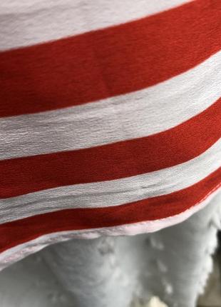 Удлиненная блуза,рубаха,туника в красно-белую полоску,большого размера. tu3 фото