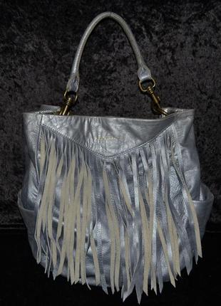 Серебряная кожаная сумка liebeskind berlin, оригинал1 фото