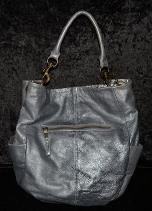 Серебряная кожаная сумка liebeskind berlin, оригинал2 фото