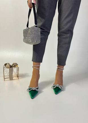 Женские туфли на каблуке с бантиком8 фото