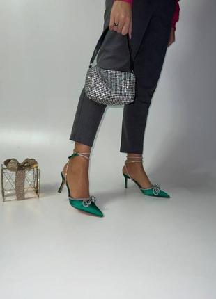Женские туфли на каблуке с бантиком3 фото