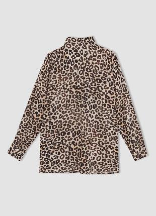 Женская свободная рубашка с леопардовым принтом, 4xl6 фото