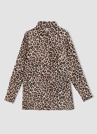 Жіноча вільна сорочка з леопардовим принтом, 4xl5 фото