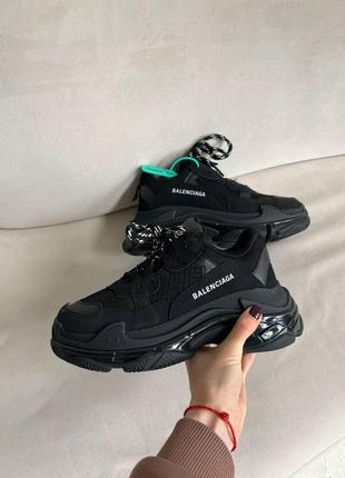 Triple s clear sole black5 фото