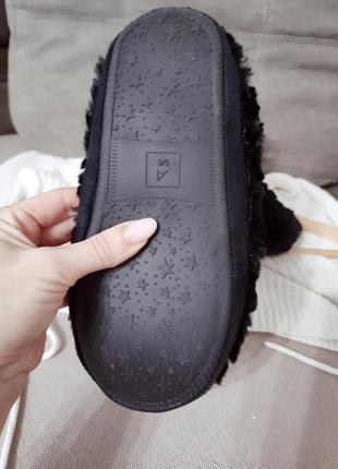 Теплые черные комнатные тапочки пушистые сапожками / комнатные уги ботинки сапоги3 фото