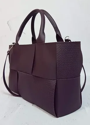 Сумка жіноча "вега" натуральна шкіра, баклажан