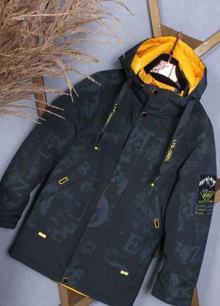 Куртка хлопчикова демісезонна підкладка утеплена підліток 10-14л (140-164 см) amodeski - це мода і стиль