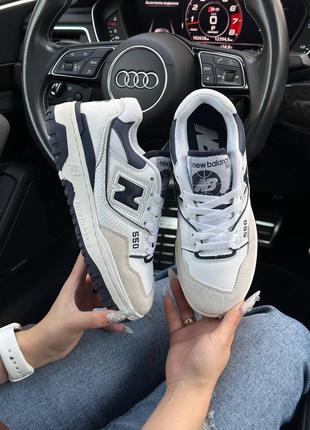 Женские кроссовки new balance 550 white navy <unk> 15 беленс <unk> кожа <unk> весна, лето, осень <unk> обувь