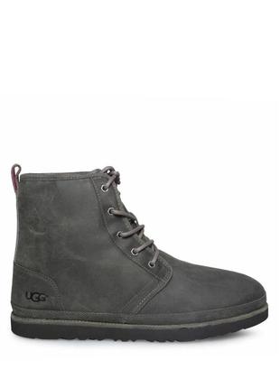 Чоловічі шкіряні угги ugg harkley waterproof charcoal1 фото