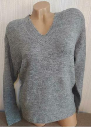 Серый мягкий свитер женский кофта джемпер