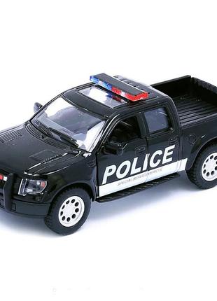 Детская модель машинки пикап ford f-150 svt raptor supercrew kinsmart kt5365wpr инерционная, 1:40 (masiki.kiev black