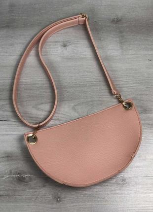 Стильная сумка-клатч на пояс розовая2 фото