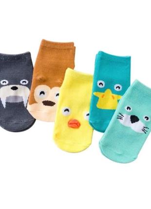 Шкарпетки для немовлят, для малюків зі стоперами 6-18 міс з тваринками2 фото