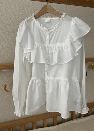 Красива ошатна бавовняна блуза кофта блузка для дівчинки від бренду next (некст).  9 років2 фото