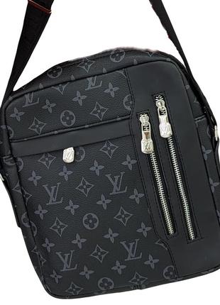 Мужская сумка louis vuitton черная классическая через плечо