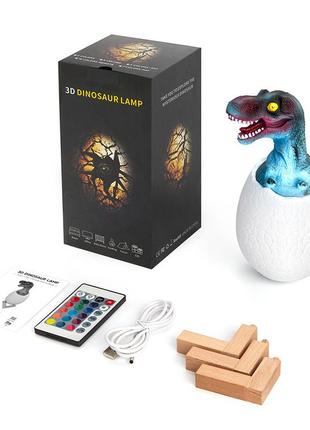 Светильник детский sunroz 3d dinosaur lamp лампа ночник динозаврик в яйце с пультом 16 вариантов rgb подсветки5 фото